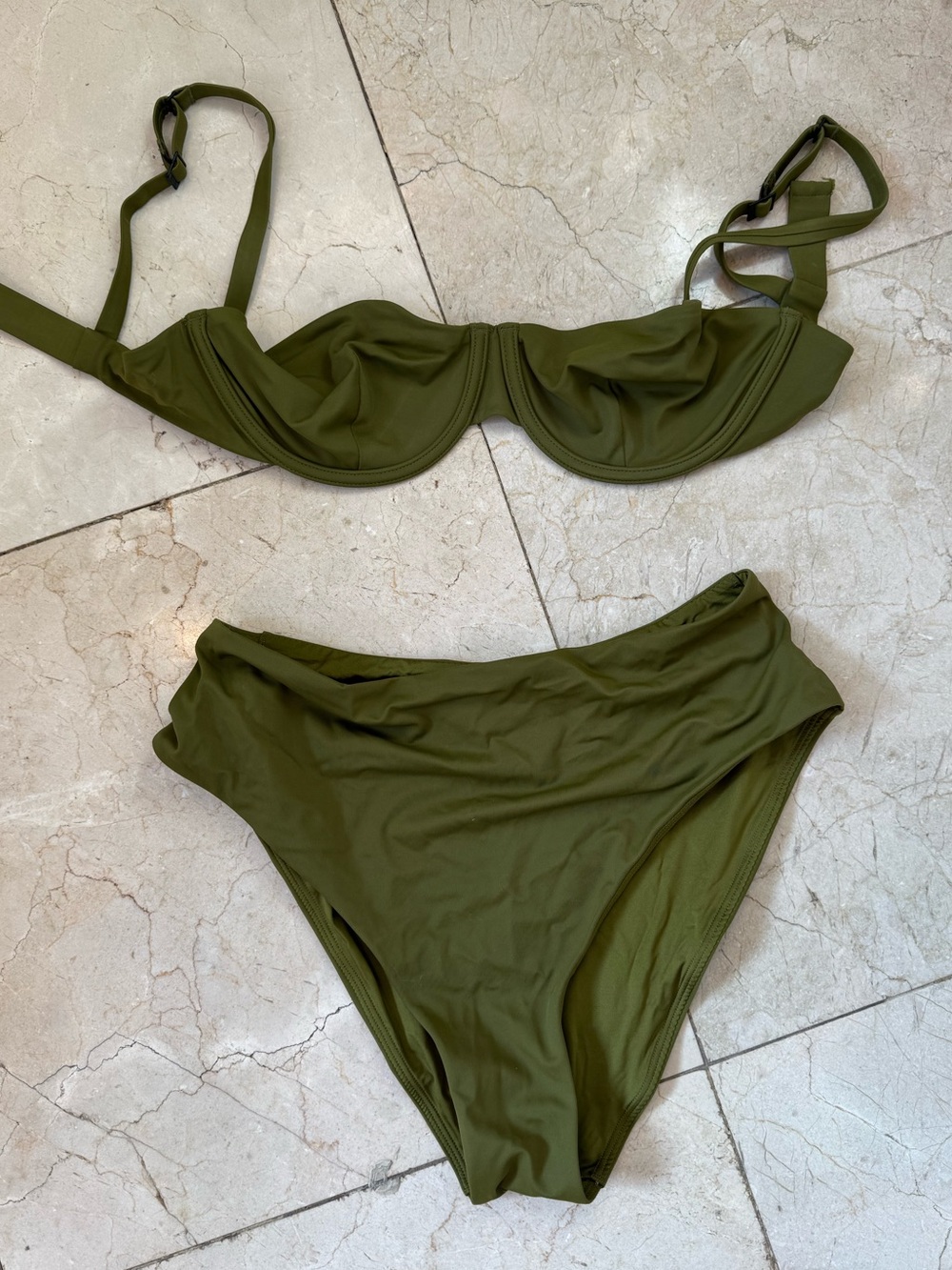 CUUP Olive Green Underwire Bikini Set Never Worn